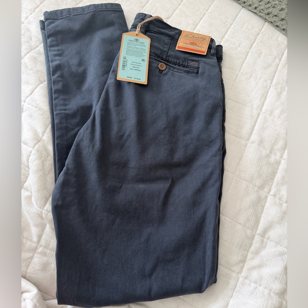 Faherty Brand Coastline Chino Pants in Blue Nights